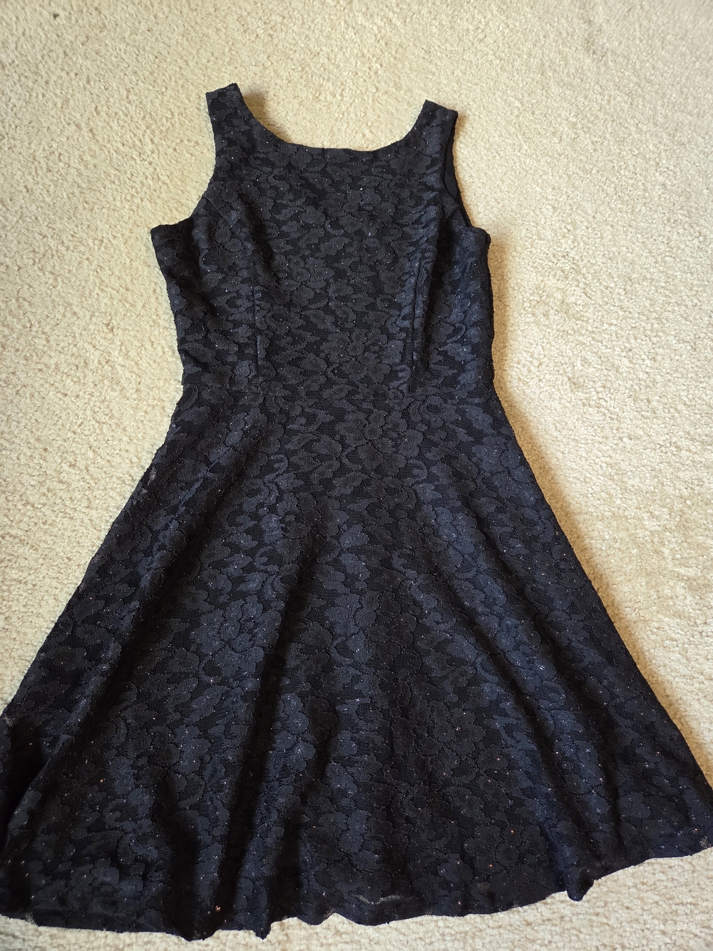 Speechless Sparkly Black Lace Fit-and-Flare Dress Size 7